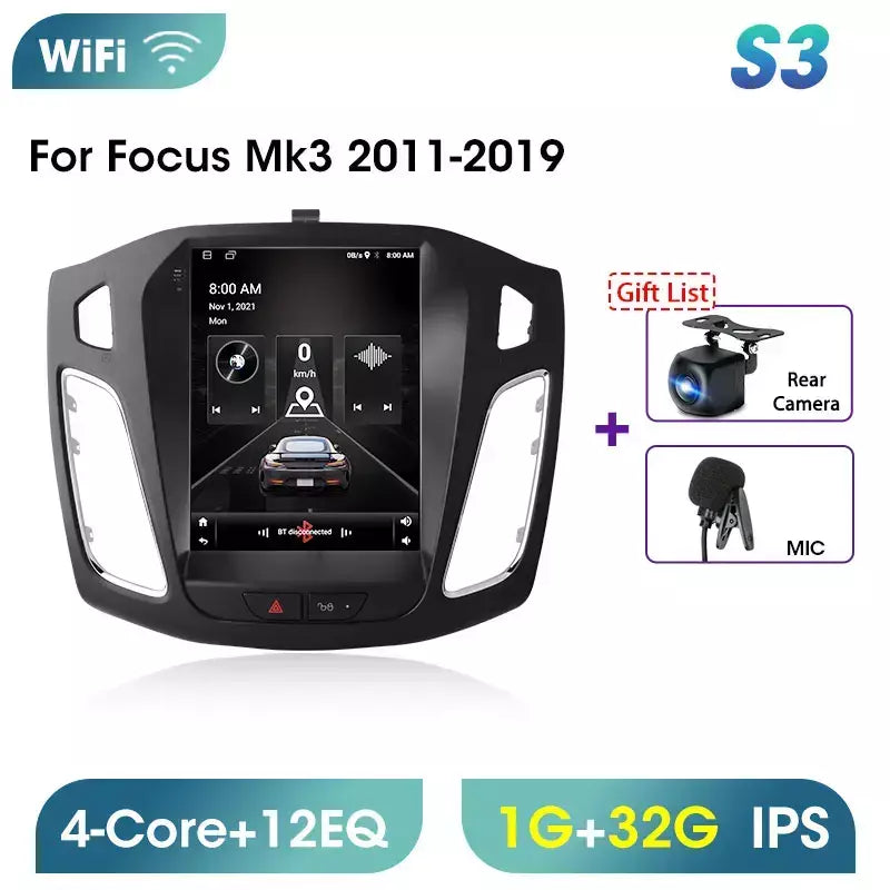 Srnubi 2 din 9.7 "android 13 carplay rádio do carro para ford focus 3 mk 3 2011 2012 - 2019 reprodutor multimídia 2din gps auto estéreo dvd