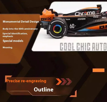 1:43 MCL60 2023 4 # Lando Norris P2 British GP Mclaren F1 #81 Oscar Piastri Diecast coleção de modelos de liga de amor clássico Hobby