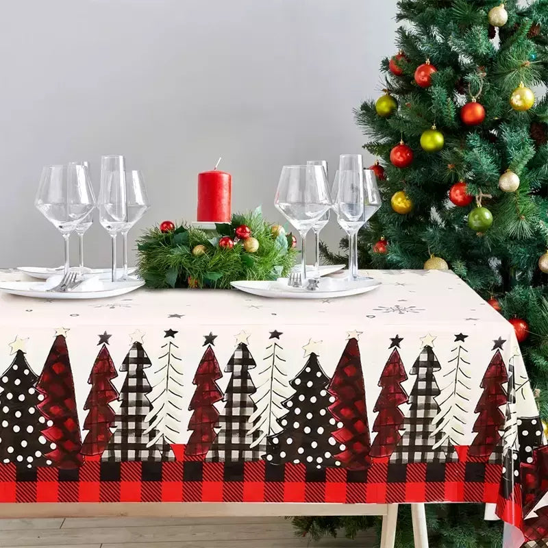 Toalha de mesa Merry Christmas Snowman para decoração de casa, toalha de mesa, inverno, ano novo, 2022, 2024
