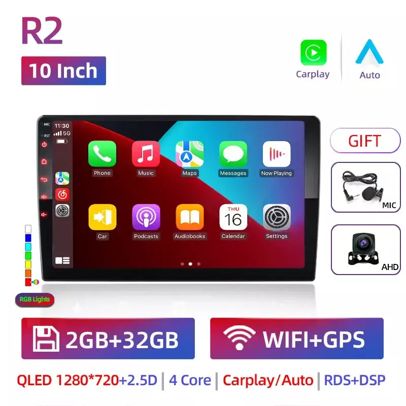 Android 13 2 din rádio do carro carpla auto 7 9 10 13.1 Polegada universal wifi gps áudio reprodutor multimídia para nissan toyota kia honda