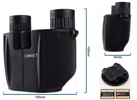 Comet binóculos 10x25 bolso de longo alcance hd telescópio dobrável compacto bak4 prisma binocular escopo óptico lente fmc para caça