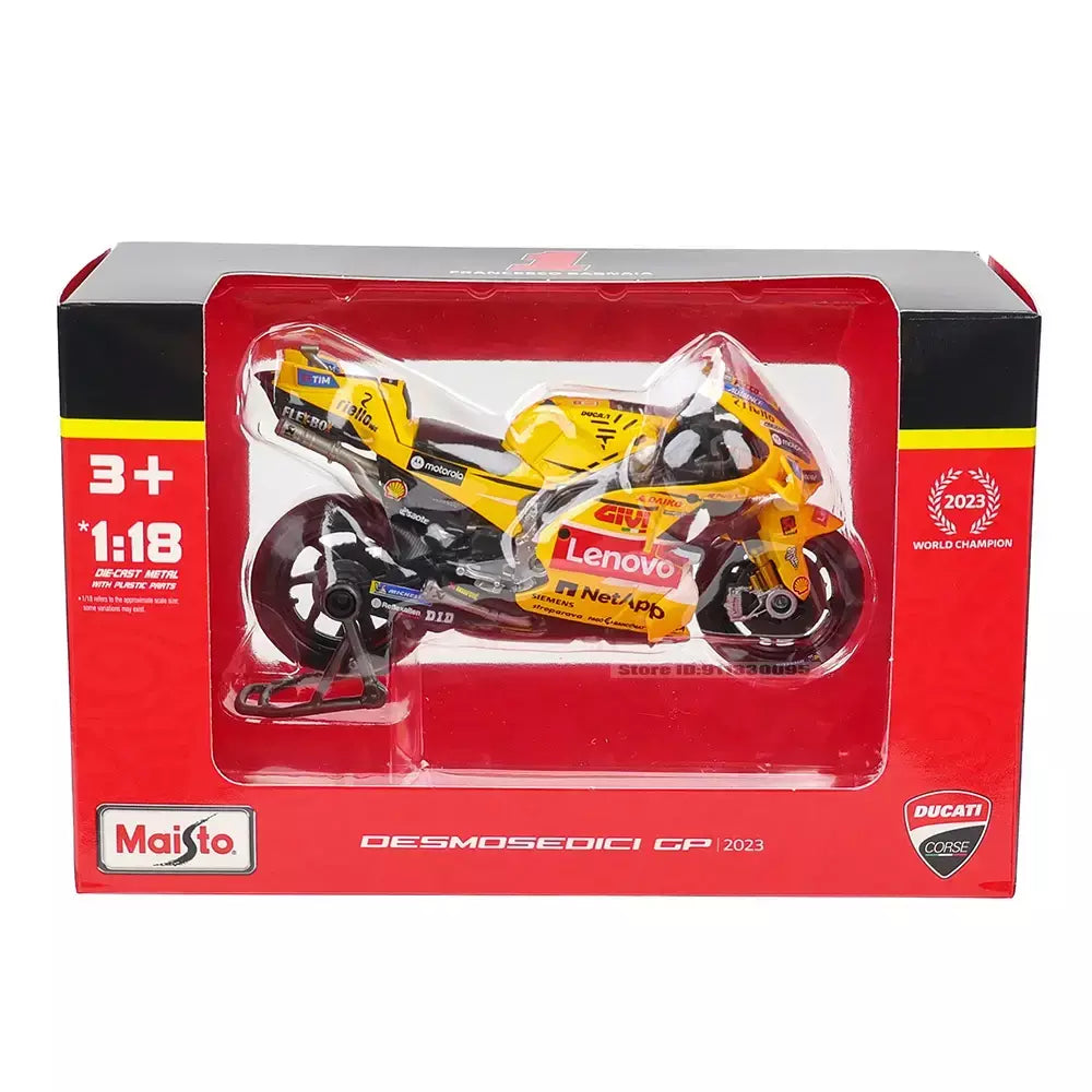 Maisto 1:18 NOVA Equipe Ducati Lenovo 2023 # 1 Bagnaia Champion Moto GP Racing fundição liga modelo de motocicleta coleção presente brinquedo