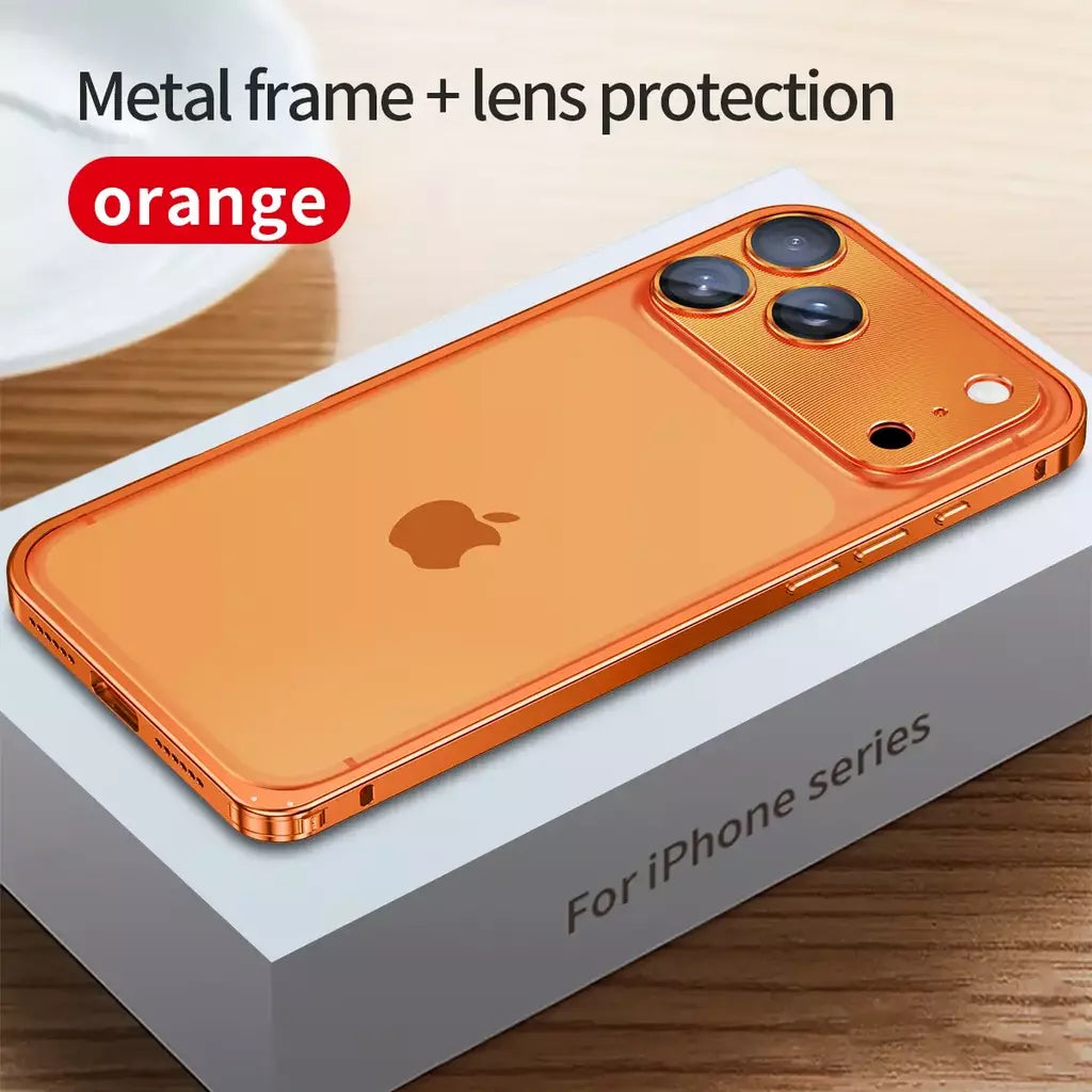 Aviação liga de alumínio quadro pára-choques caso do telefone para iphone 17 16 15 14 13 12 promax lente metal dissipação calor capa à prova de choque