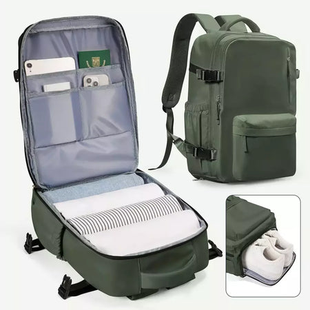 Mochila de Viagem de Avião de Grande Capacidade, Laptop para Mulheres e Homens, Easy jet Carry on Trolly Bag, Casual, 45x36x20