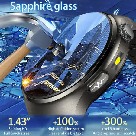 2026 novo relógio inteligente masculino feminino exame micro-físico ecg + ppg oxigênio no sangue ácido úrico pressão arterial safira smartwatch masculino