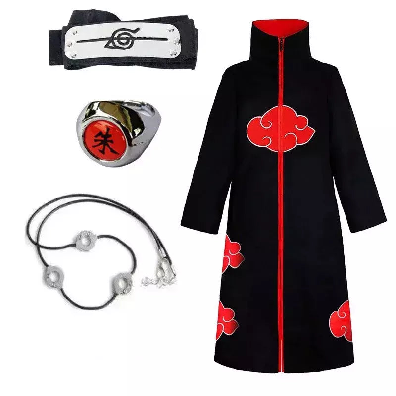 Naruto uchiha itachi cosplay trajes anime longo manto casaco robe trincheira ninja halloween carnaval festa grupo roupas capa presentes