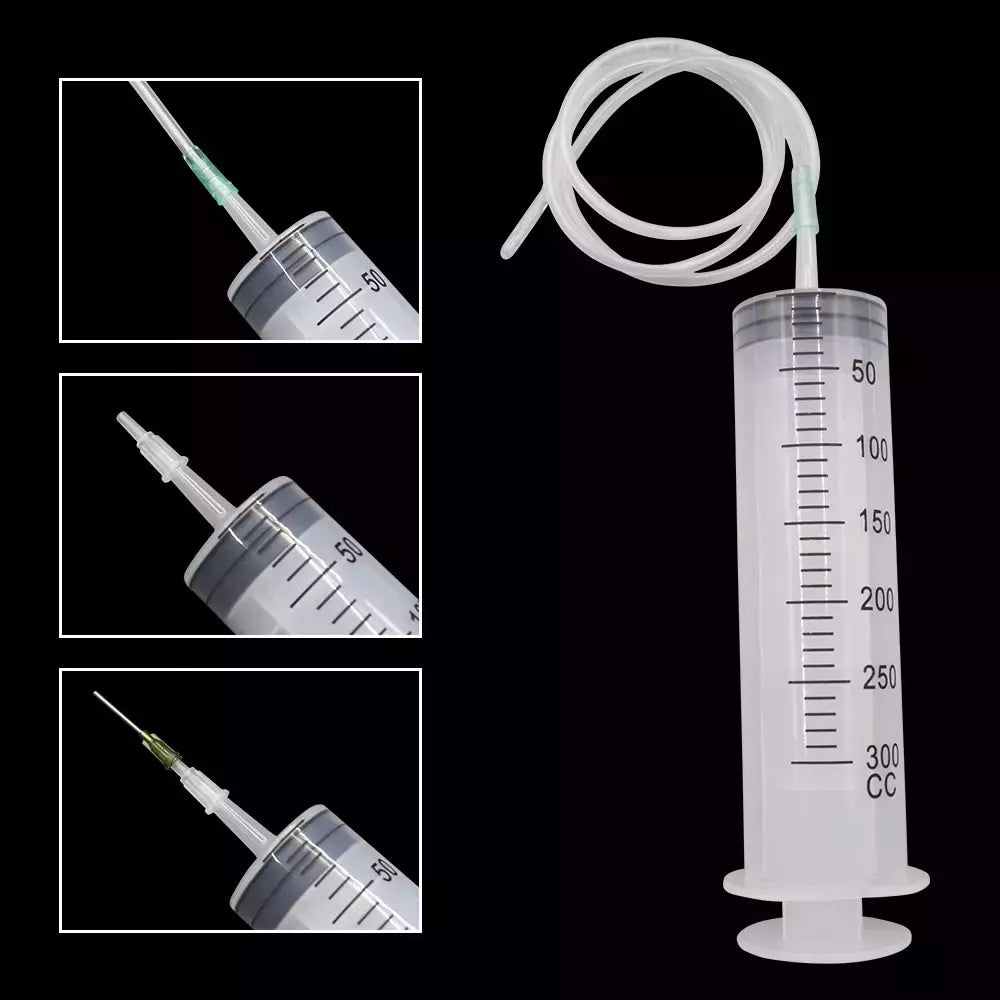 Seringas grandes de 100-550ml com tubo para seringas de plástico líquido com tampa de ponta para distribuição de cola, rega, recarga, alimentação