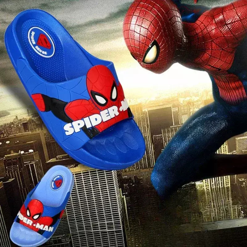 Disney crianças casa chinelos crianças dos desenhos animados spiderman meninos meninas sola macia sapatos antiderrapantes wearable em todas as estações