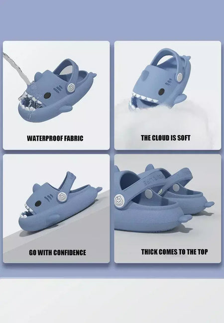 Tridimensional crianças tubarão buraco sapatos verão casa bebê antiderrapante sandálias plataforma bonito dos desenhos animados sola macia crianças slippe