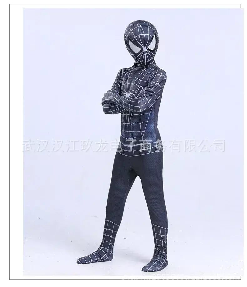 Crianças super-herói spiderman cosplay traje homem de ferro pantera negra zentai macacão bodysuit trajes de festa de halloween para meninos meninas