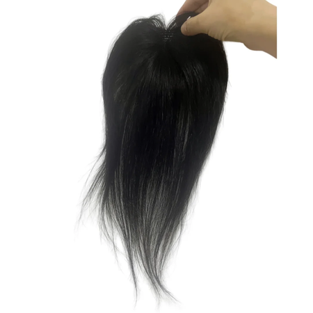 Nenhum clipes de cabelo humano franja francesa gancho e laço pasta mágica toppers para mulheres fácil de usar adesivos de costura remendos de cabelo extensão