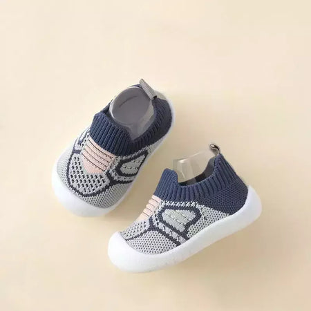 Sapatos de malha respirável para recém-nascido, meias infantis, fundo macio, antiderrapante, menino e menina, 0 a 5 anos, verão