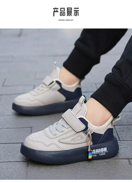 Meninos tenis tênis crianças sapatos moda de luxo couro crianças casual tênis plataforma sapatos esportivos para menino 4 a 12 anos
