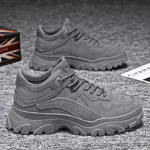 Sapatos de sola grossa masculina, botas de deserto, táticas calorosas, strappy nu, moda ao ar livre, novo, inverno, 2023