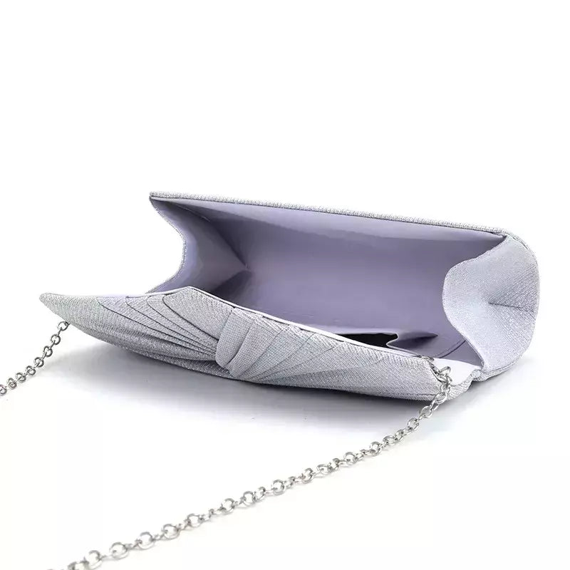 Embreagem de lantejoulas prateadas para mulheres, bolsas de noite, bolsas de ombro de cadeia, bolsas de luxo para jantar