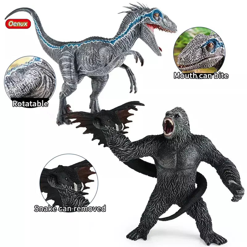 Oenux-Jurassic World Dinosaur Action Figures, Indominus Rex, Indoraptor King Kong, Velociraptor Selvagem, Modelo Animal, Kid Toy, Novo