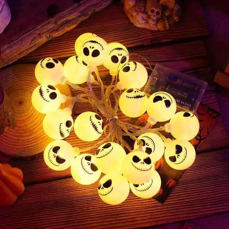 2025 decoração do dia das bruxas luzes da corda fantasma led espectro assustador luzes de fadas fantasmas bateria operado festa decoração interior 830