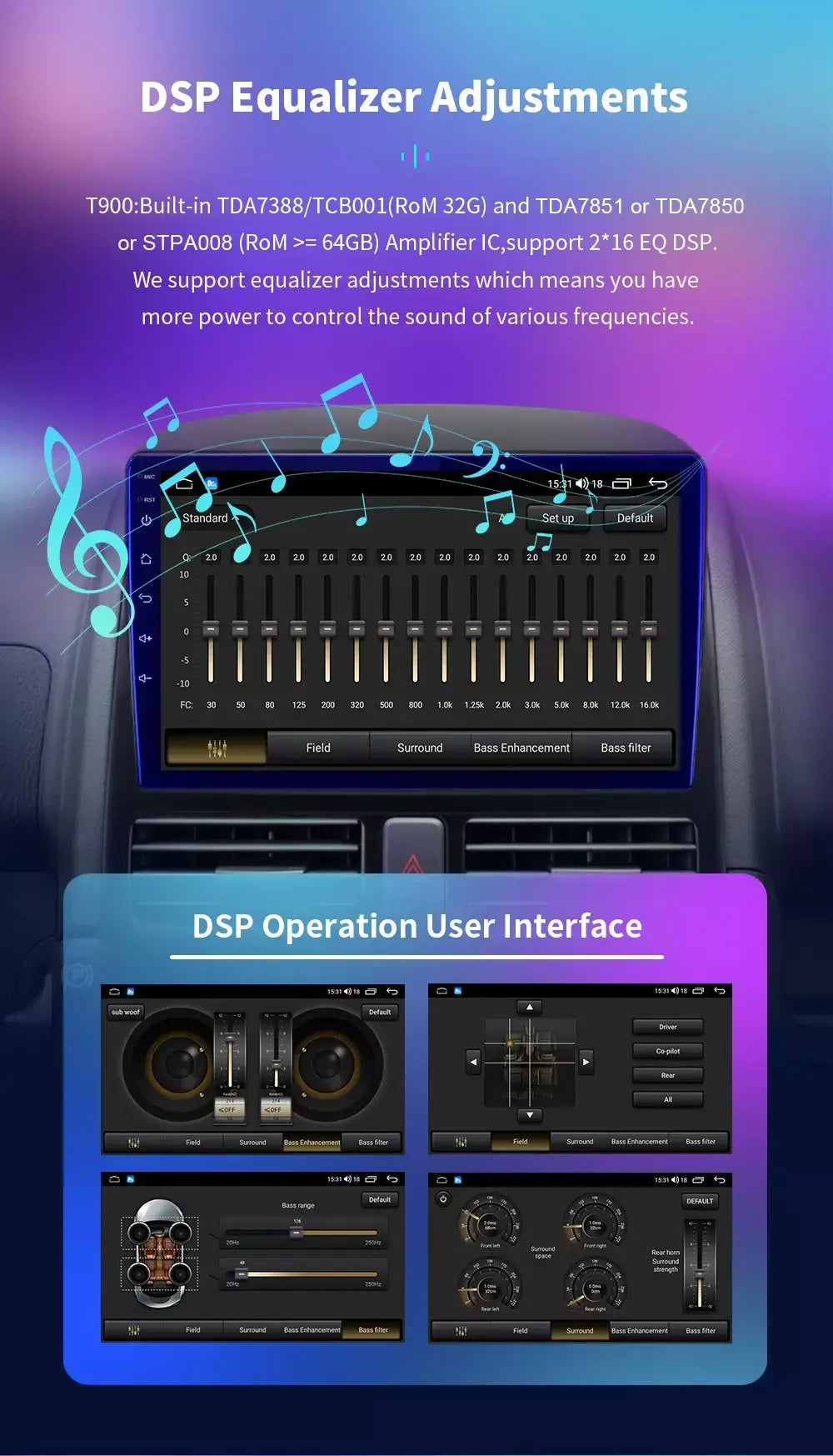 EKIY T900 8G 128G Universal Car Radio Multimídia Bru-ray QLED Navegação GPS Estéreo Android Auto Carplay BT 2 din DVD Unidade Principal
