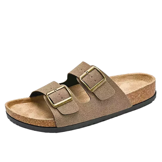 Sandálias masculinas de couro para praia, chinelo confortável, sapatos de marca original, verão 2022