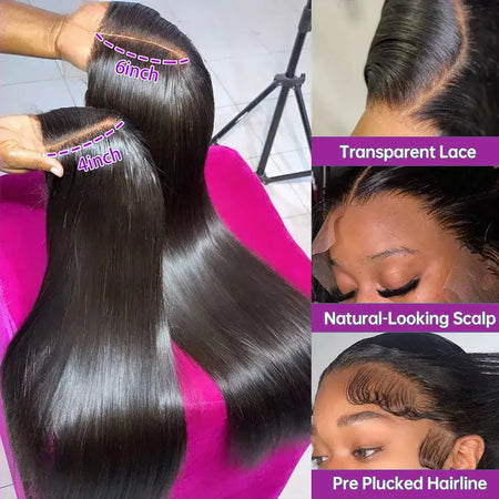 250 densidade osso em linha reta 13x6 hd peruca frontal do laço 30 Polegada alça invisível 360 peruca dianteira do laço completo sem cola 100% peruca de cabelo humano