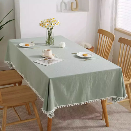 Toalha De Mesa De Mesa De Café De Algodão Retangular, Cobertura De Mesa Branca, Sala De Estar, Decoração De Casa, Pano, Casamento, Decoração De Natal