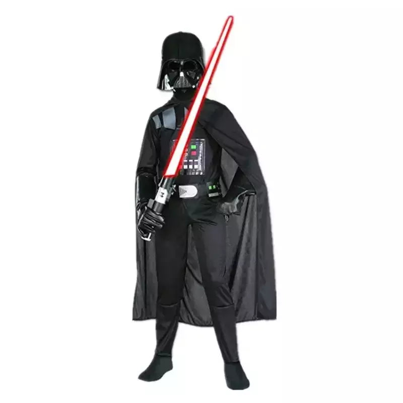 Meninos clássico filme máscara traje impresso dos desenhos animados darth vader capa armadura macacão halloween crianças fantasia cosplay traje