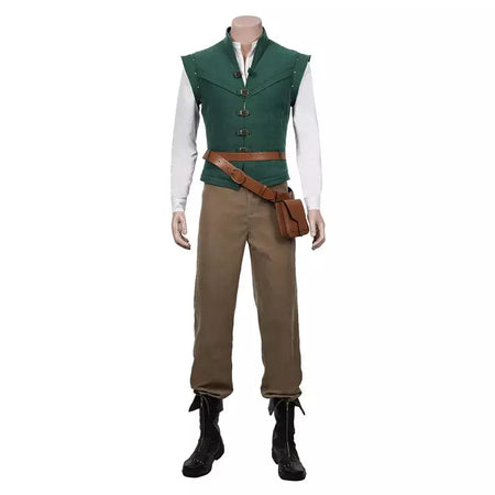 Anime flynn rider emaranhado rapunzel cosplay traje adulto carnaval uniforme halloween anime trajes do príncipe acessórios