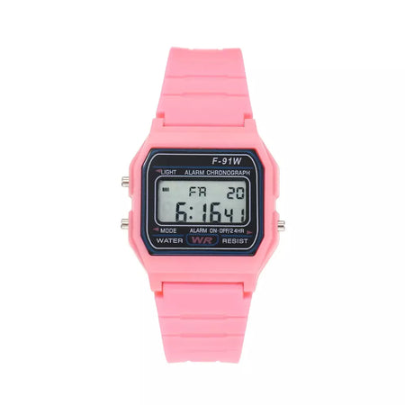 Novo esportes multifuncional crianças relógio feminino pulseira de borracha estilo F-91W relógio digital com alarme led backlight presente do estudante