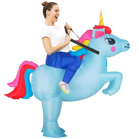 Vestuário colorido unicórnio animal trajes infláveis terno anime purim halloween carnaval festa cosplay traje para crianças adultas