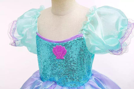 Menina sereia vestido para crianças festa de aniversário princesa cosplay traje ariel halloween fantasia roupas verão elegante vestido
