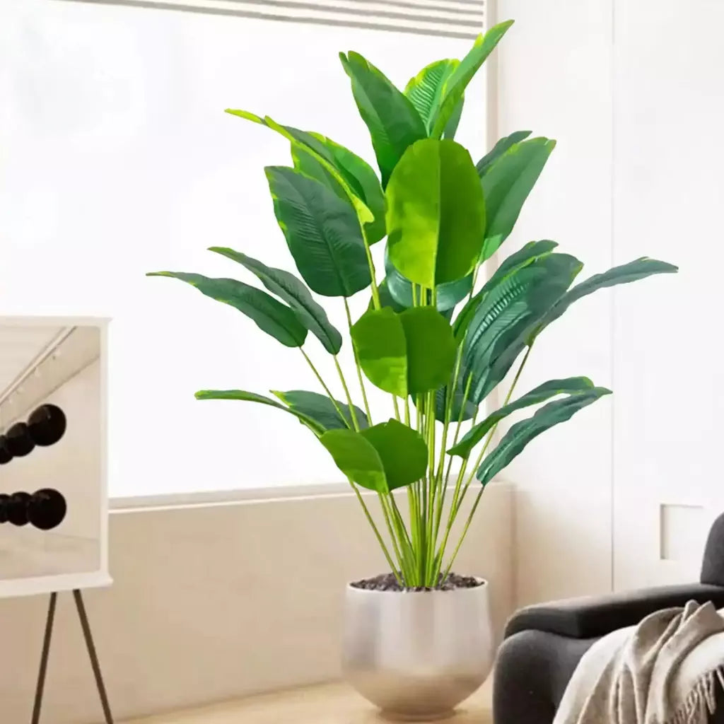 65-125cm/47.2in grande palmeira tropical falso banana planta folhas toque real strelitzia reginae planta de plástico para casa jardim