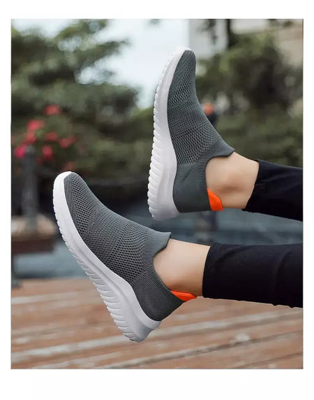 Sapatos masculinos tênis de malha respirável deslizamento em tênis de corrida ao ar livre antiderrapante casal jogging treinamento caminhadas sapatos esportivos