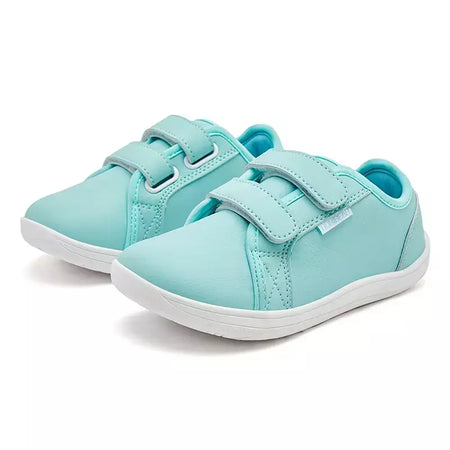 HOBIBEAR-Tênis minimalistas para crianças, leves, gancho de laço, couro artificial, sapatos descalços, pequeno grande e garoto, dedo do pé largo