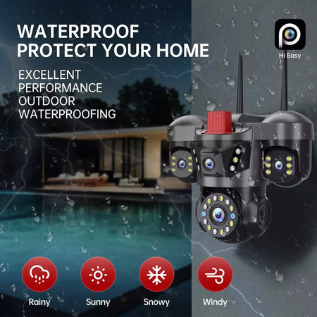 10k 20mp uhd ao ar livre wifi câmera ip 16x zoom 4 lente 4 telas ai rastreamento automático proteção de segurança ptz cctv vigilância por vídeo