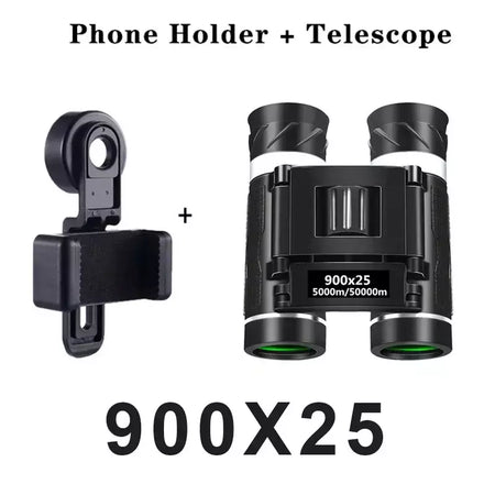 900x25 portátil hd zoom 5000m/50000m binóculos telescópio poderoso dobrável visão de longa distância caça acampamento ao ar livre esportes