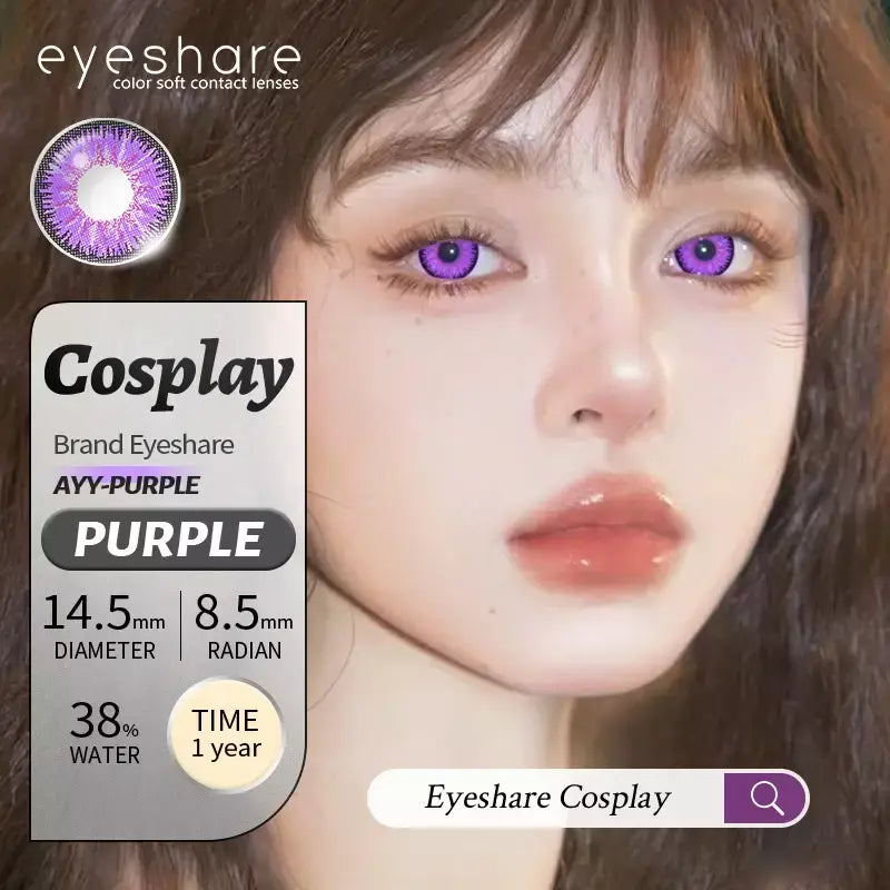 Eyeshare 1 par cosplay lentes de contato coloridas brancas lentes de contato vermelhas anime lentes de olho preto halloween beleza maquiagem lentes