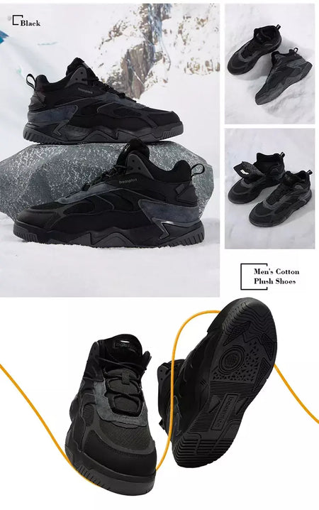 Baasploa inverno homens tênis de couro moda casual à prova dwaterproof água sapatos esportivos para homem de pelúcia quente masculino tênis antiderrapante ao ar livre