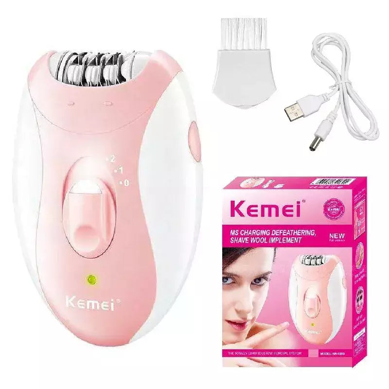 Kemei-Depiladora Elétrica Recarregável para Mulheres, 4in 1, Depilação Facial do Corpo, Aparador de Biquíni para Pernas, axilas