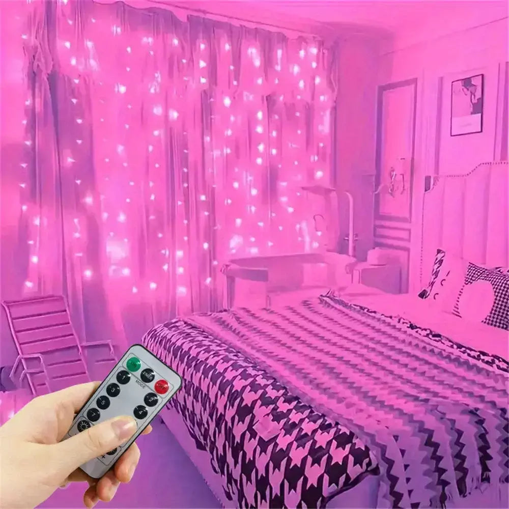 Natal usb cortina corda luzes de fadas 8 modo 6/3m led guirlanda remoto para festa jardim casa decoração casamento ano novo 2025