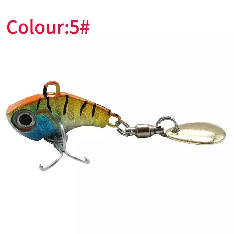 Isca de pesca 5g-20g oscilação rotativa metal vib vibração isca girador colher gabarito mar iscas artificiais duras lantejoulas enfrentar