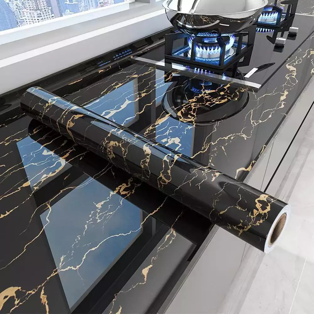 Papel de parede autoadesivo de mármore, Oil Proof, Adesivos em rolos para cozinha, Impermeável, Papel de contato para parede do banheiro