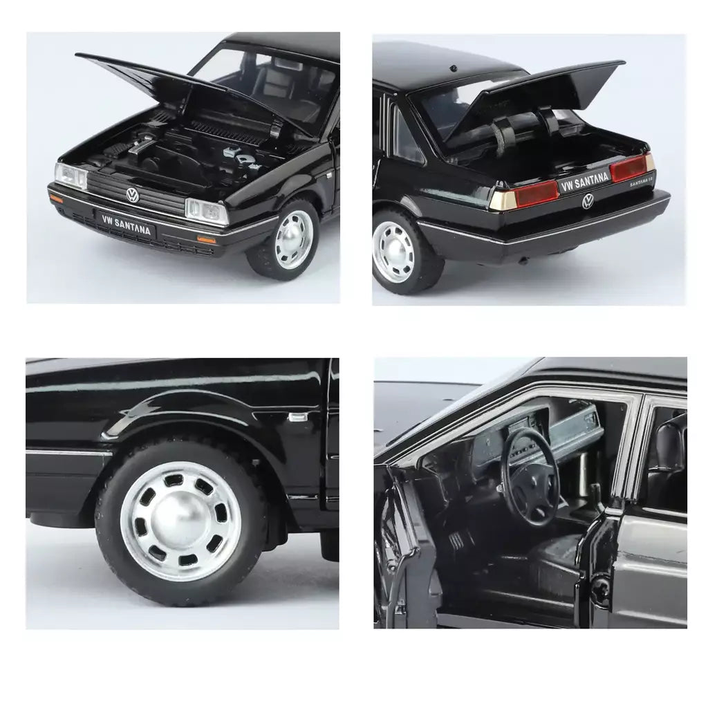 1:32 volkswagen santana liga de metal modelo fundido carro som & luz puxar para trás alta simulação carro de brinquedo das crianças presentes aniversário