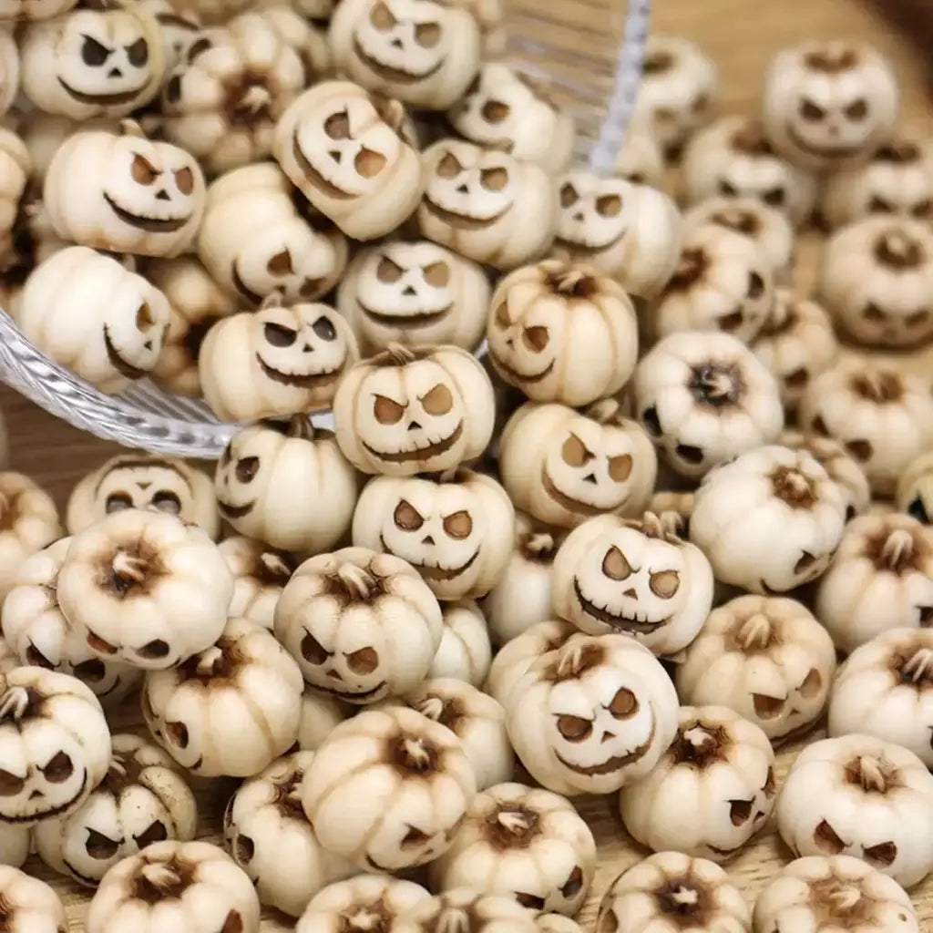 20 pçs resina decorações de abóbora de halloween-mini abóboras reutilizáveis assustadoras criativas e interessantes ornamentos de jardim