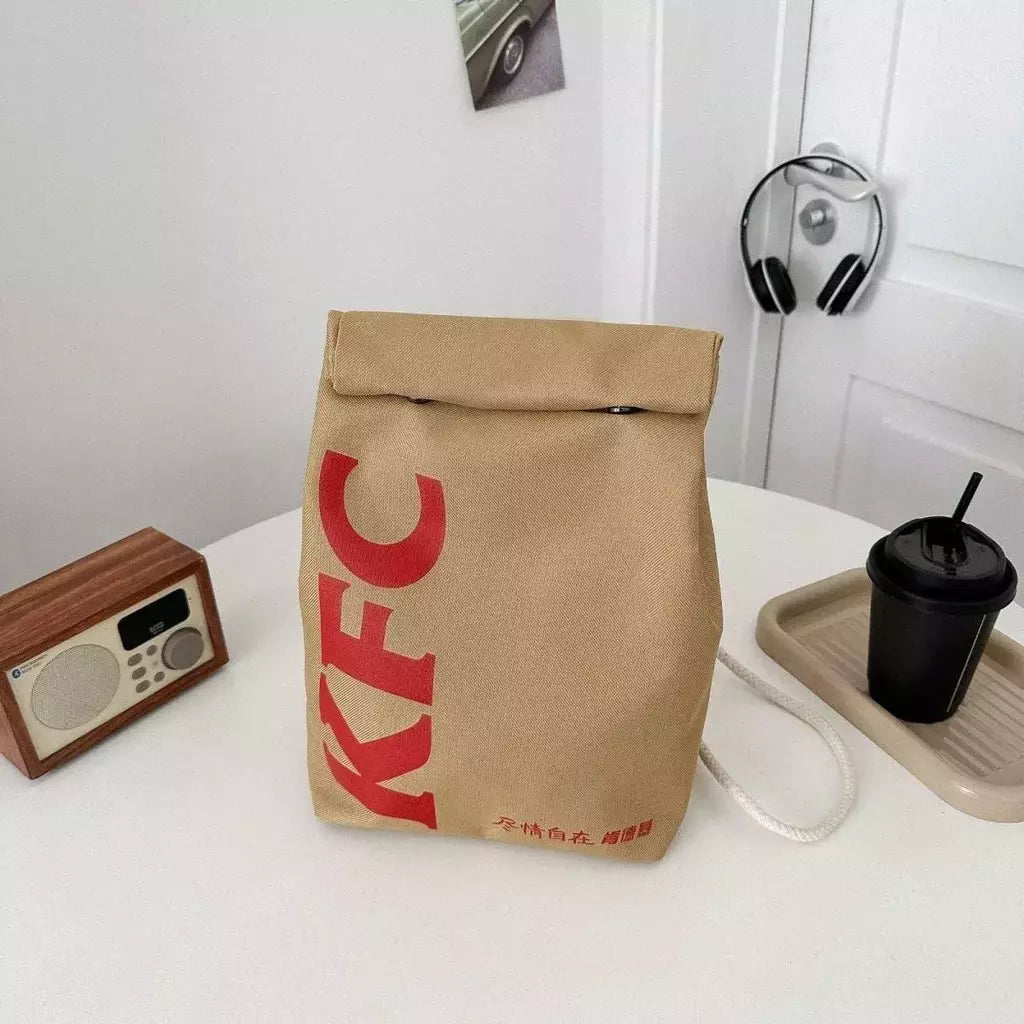Mochila escolar Kfc com cordão, estilo kawai, personalizado, casual, presente de aniversário, para estudante, atacado