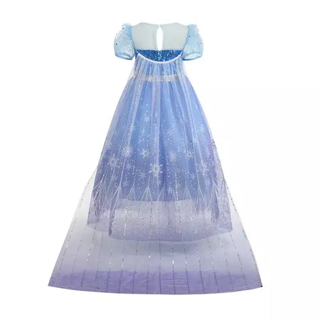 Crianças elsa traje menina aniversário malha vestido de princesa crianças cosplay neve rainha desempenho fantasia noite roupas de halloween