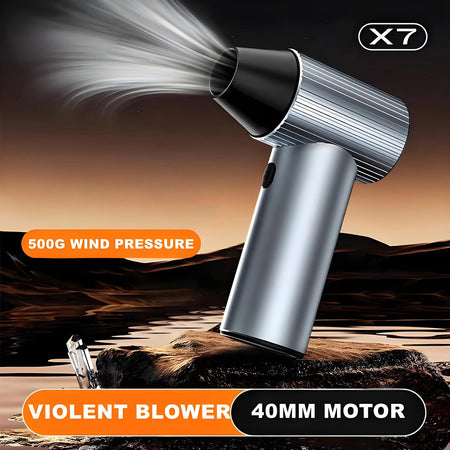 X7 ventilador violento 500g pressão do vento motor sem escova 40mm turbo jet ventilador com 3 bocais soprando poeira teclado limpeza ventilador de ar