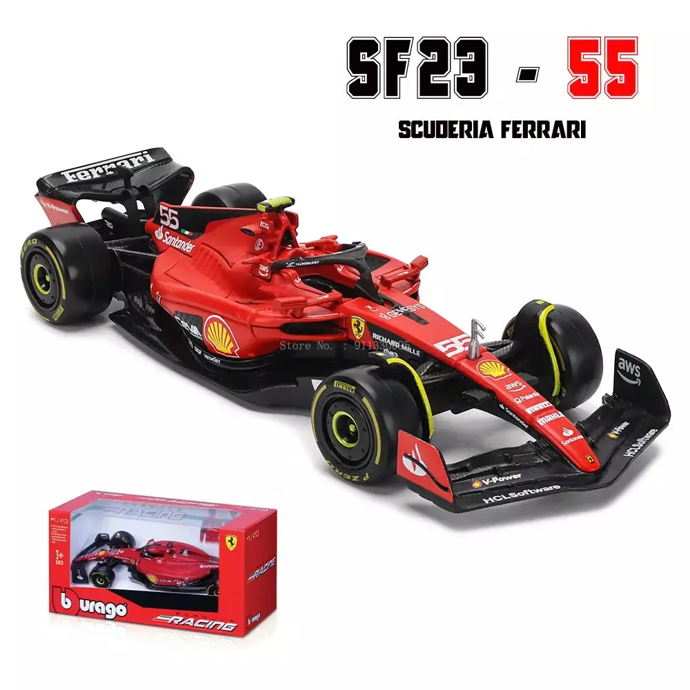 Bburago 1:43 2024 2023 F1 Scuderia Ferrari SF24 SF23 # 16 lecler # 55 sainz jr liga carro de luxo fundido modelo de carro série de brinquedos