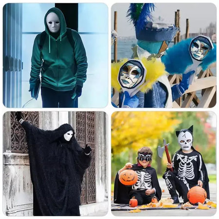 4 pçs máscaras faciais completas em branco branco para halloween cosplay festa artesanato encolher poros hidratante máscara facial fazer pele brilhante