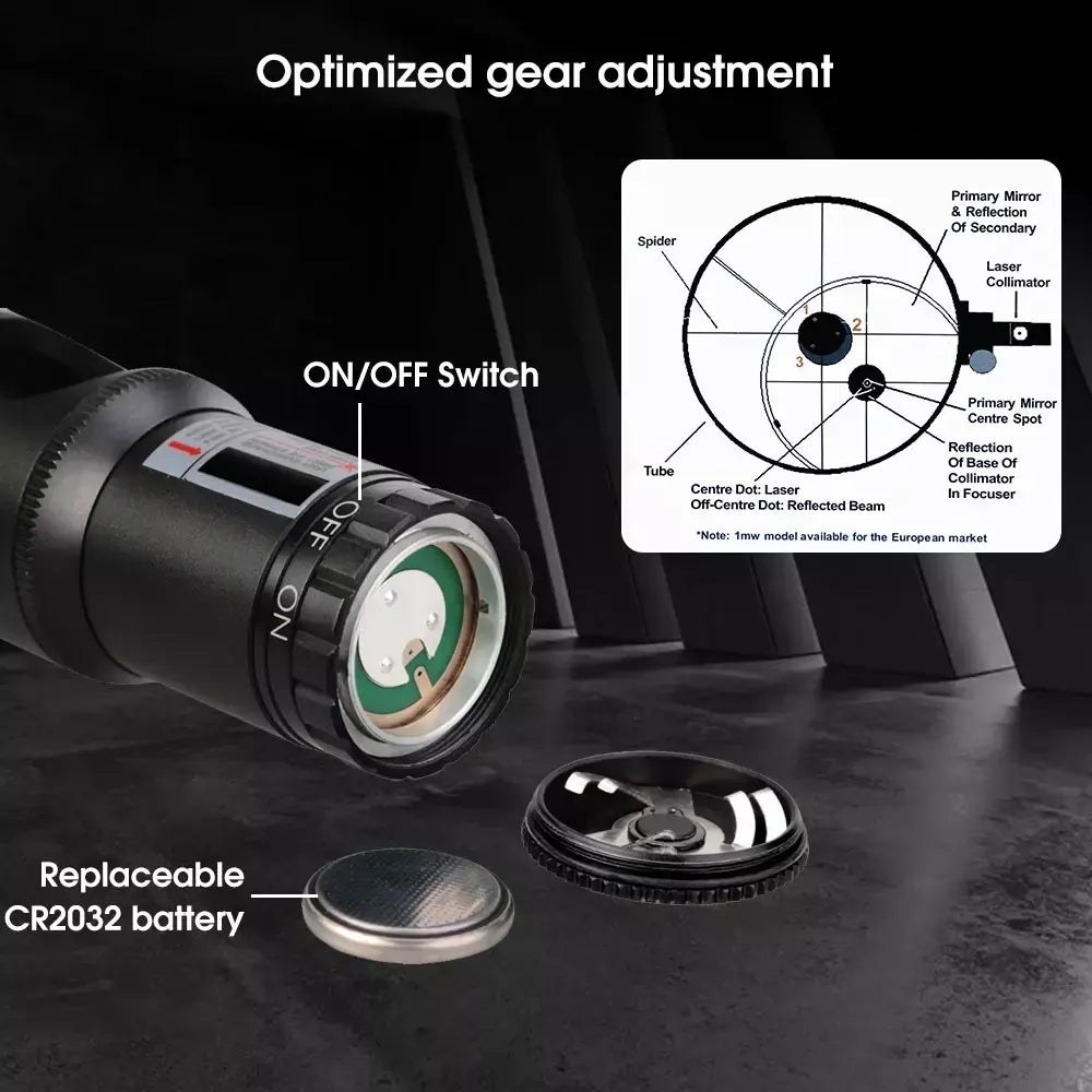 SVBONY Colimador laser vermelho ajustável para telescópio refletor newtoniano e SCT SV121