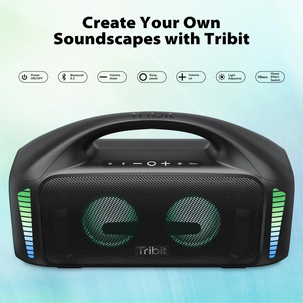 Tribit portátil bluetooth alto-falante 90w stormbox explosão ao ar livre sem fio alto-falante ipx7 à prova dwaterproof água festa acampamento alto-falante 30h playtime